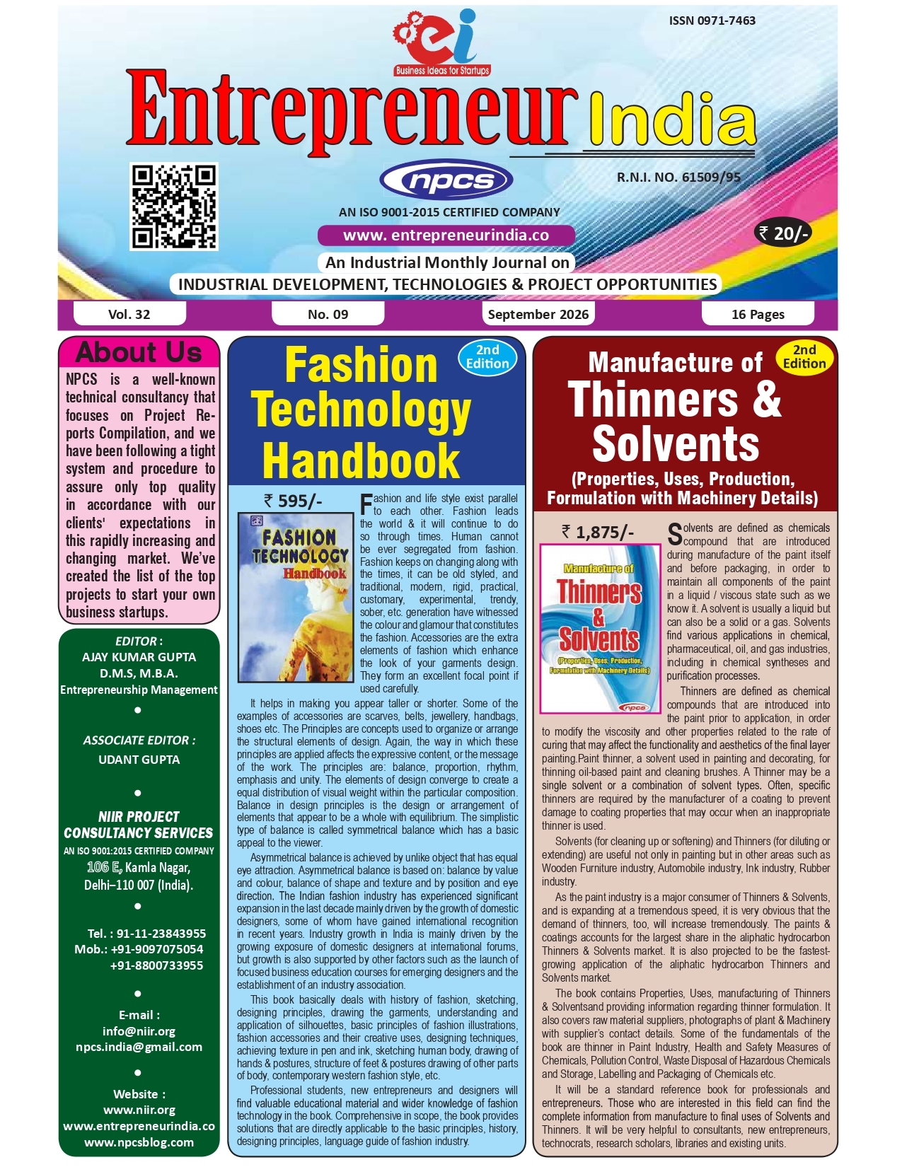 September 2026 Entrepreneur India Monthly Magazine